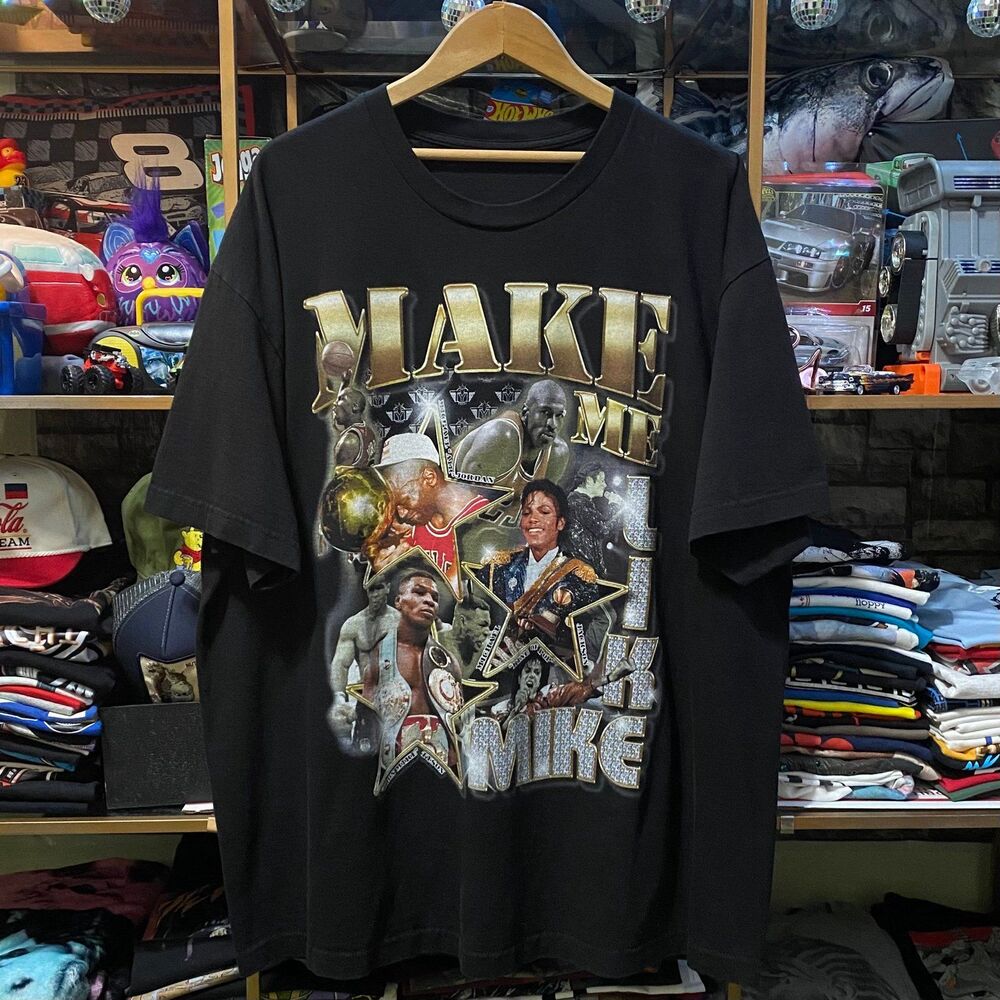 Make Me Like Mike Jordan Jackson Tyson Graphic T-Shirt Black XXL